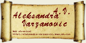Aleksandra Varzanović vizit kartica